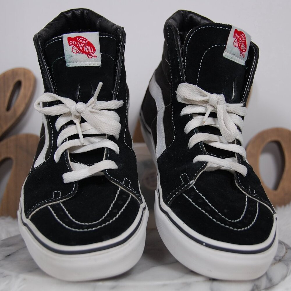 Vans SK8-Hi TC6D Black Suede High Top Lace Up Skateboard Mens Shoes Size 8.5
